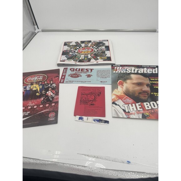 2004 Lowes Motor Speedway Ticket Lot Wrist Band Map  Poster And Magazines EUC - Picture 1 of 16